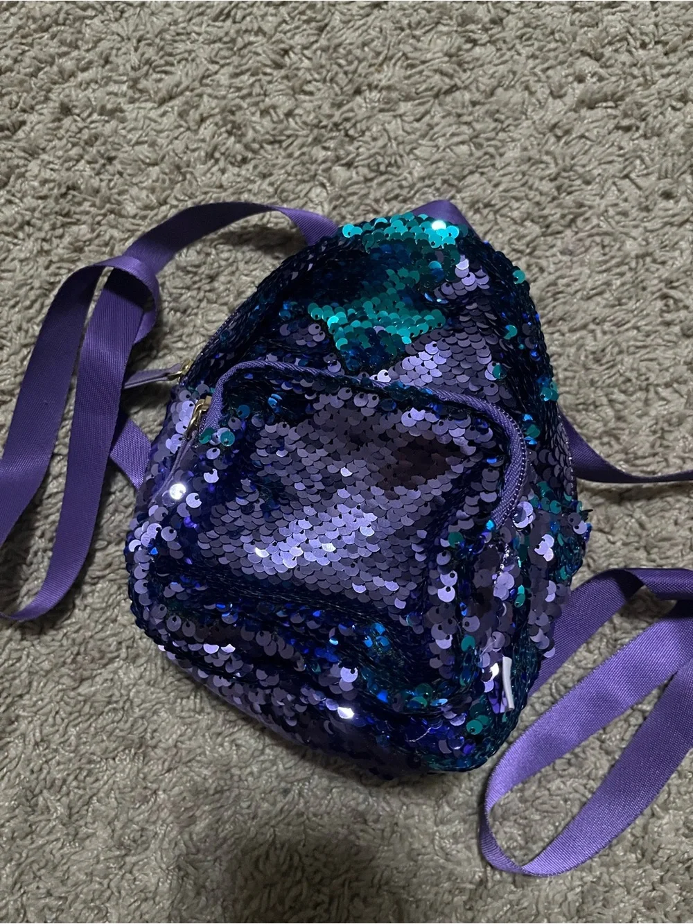 Mini Purple and Blue Sequin Backpack NEW